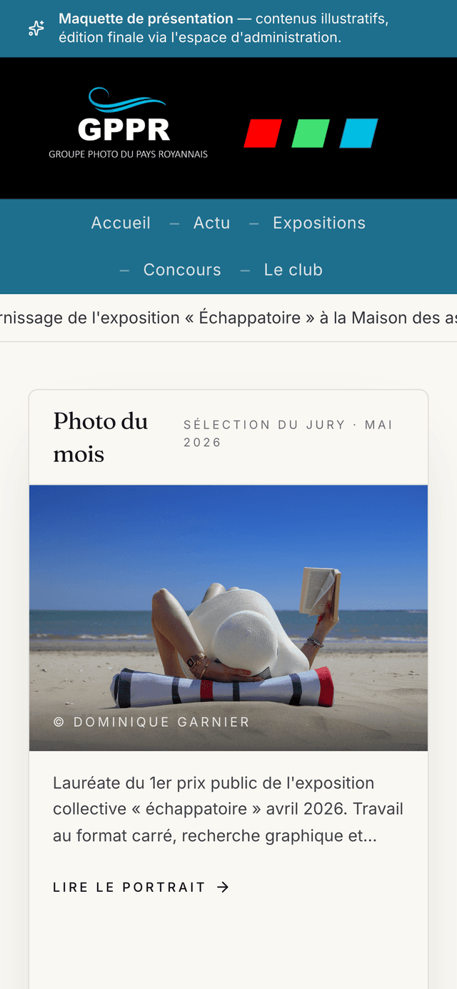 Site GPPR sur mobile
