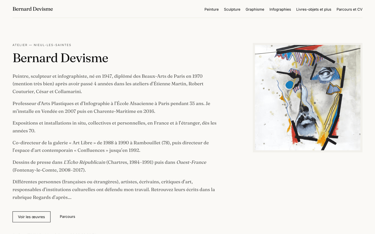 Aperçu du site Bernard Devisme