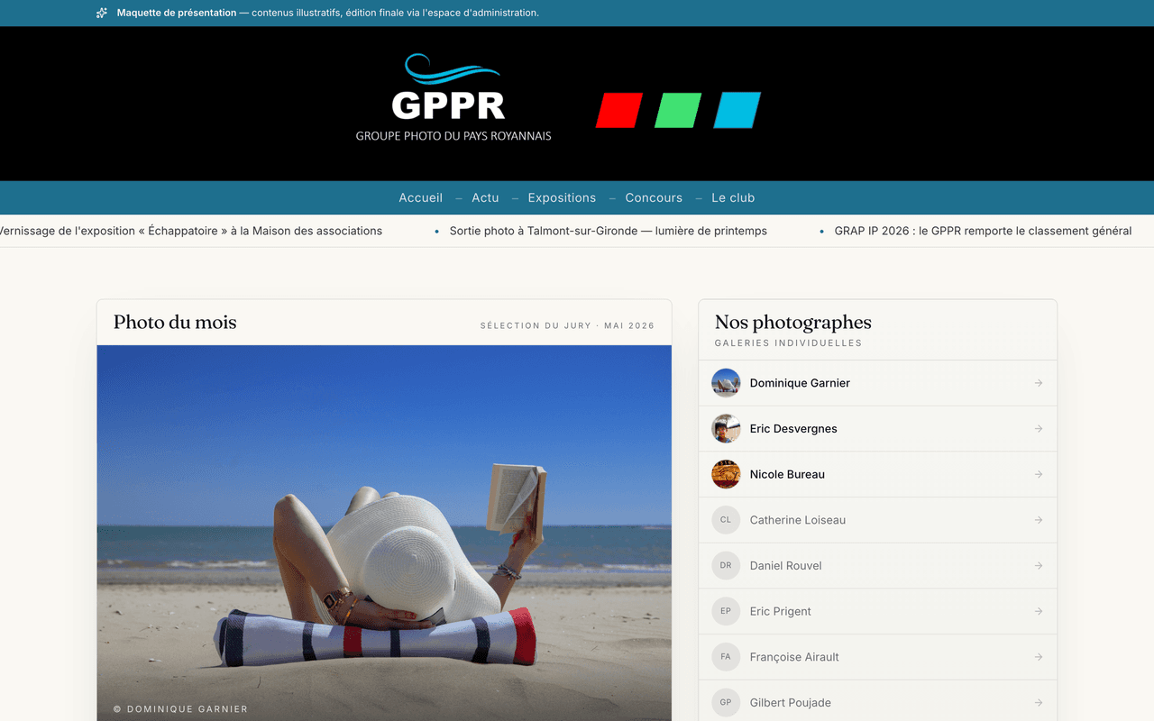 Aperçu du site GPPR